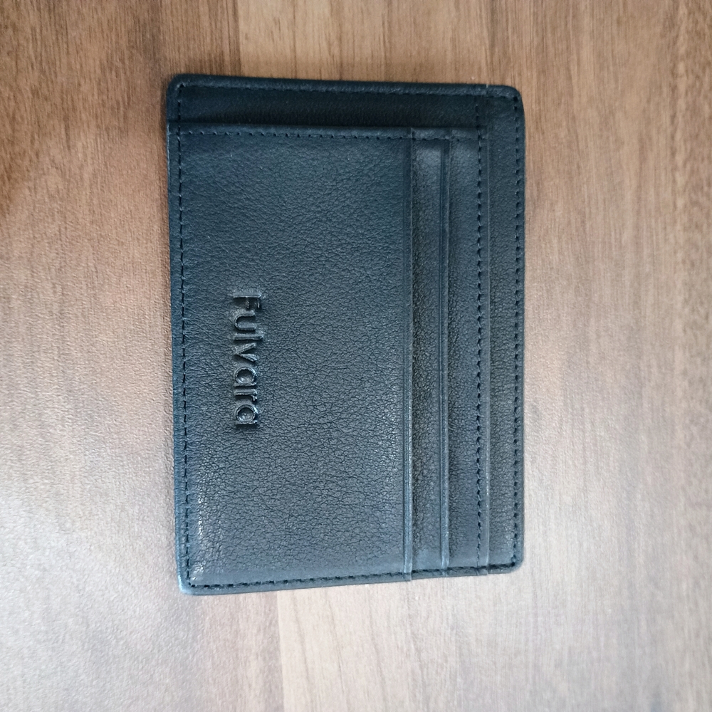 Black Slim Leather Card & Key Holder With Box